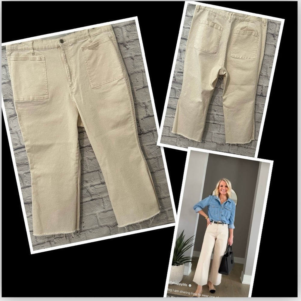 Scoop cream copped jeans size 18